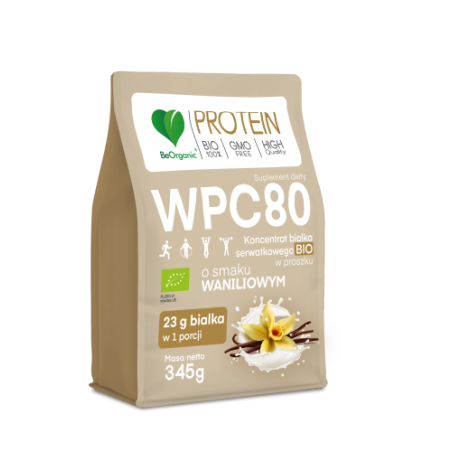Aliness BeOrganic Białko serwatkowe WPC 80 Wanilia BIO 345g