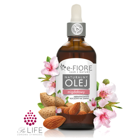 Olejek ze słodkich migdałów nierafinowany zimnotłoczony 100ml e-FIORE