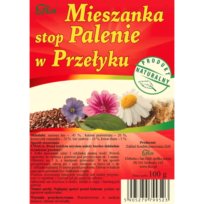 Flos Mieszanka palenie w gardle 100g